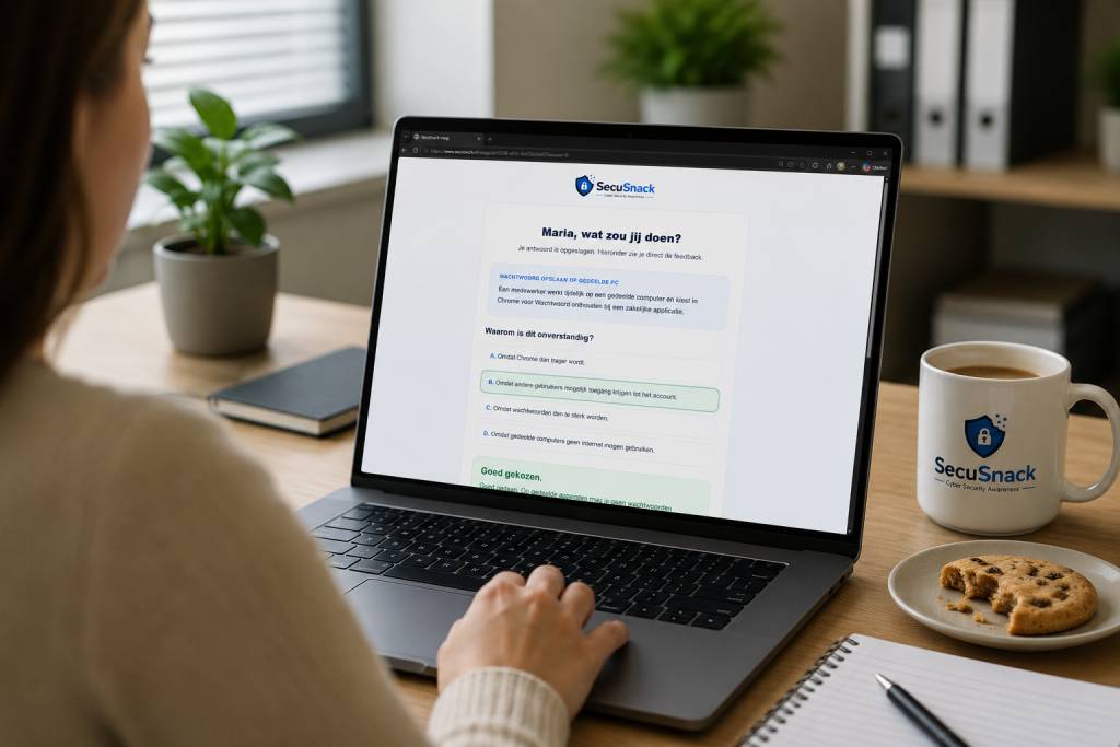 Feedbackscherm in browser met goed of fout uitleg