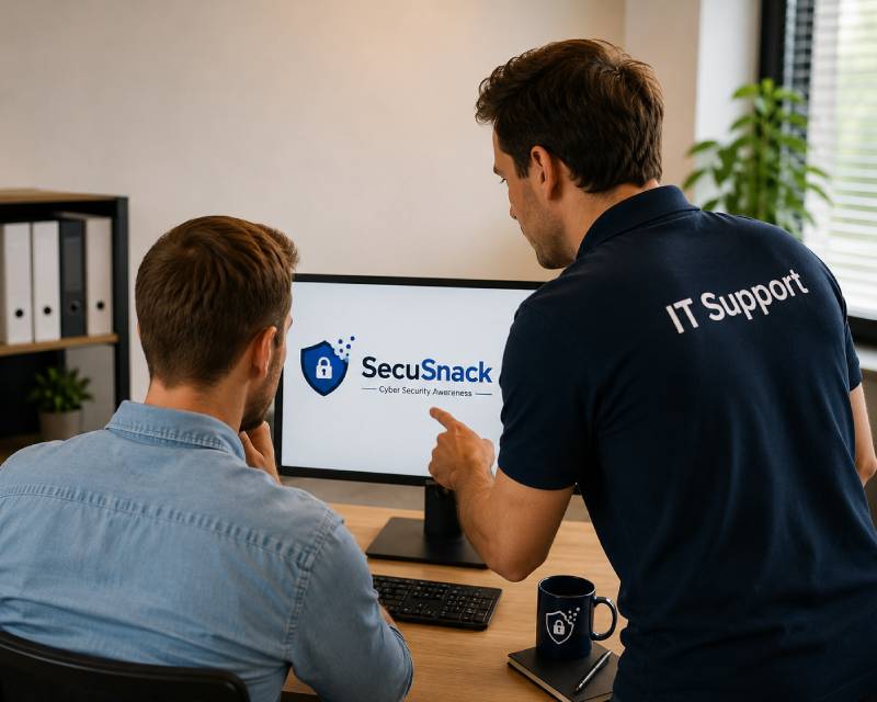 ICT-partner die DigiSnack uitlegt aan een klant